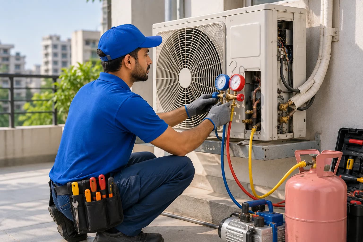 AC Gas Filling & Leak Repair in Bhubaneswar, Cuttack, Puri & Khordha by Paras Refrigeration technicians